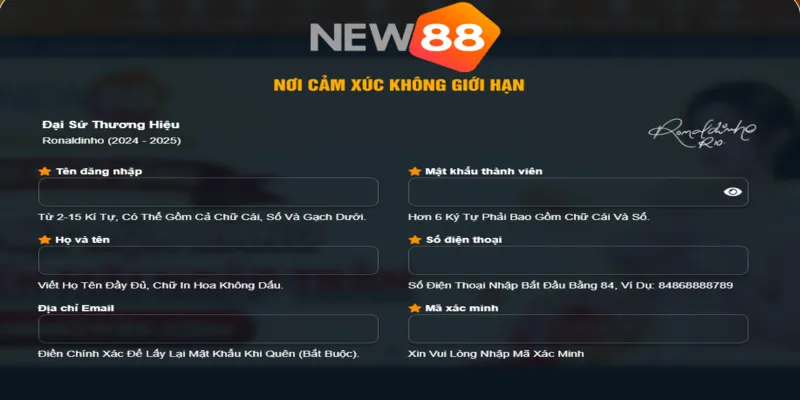 Đăng Ký Tài Khoản NEW88 - Nhận Quà Chào Mừng Cực Hấp Dẫn 2025 1 Trình tự các bước đăng ký tài khoản NEW88